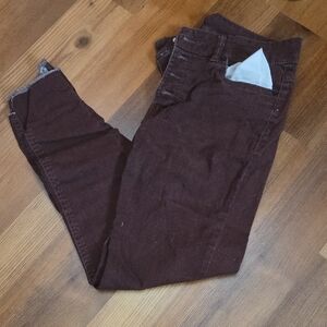dark burgundy jean jeggings, regular rise